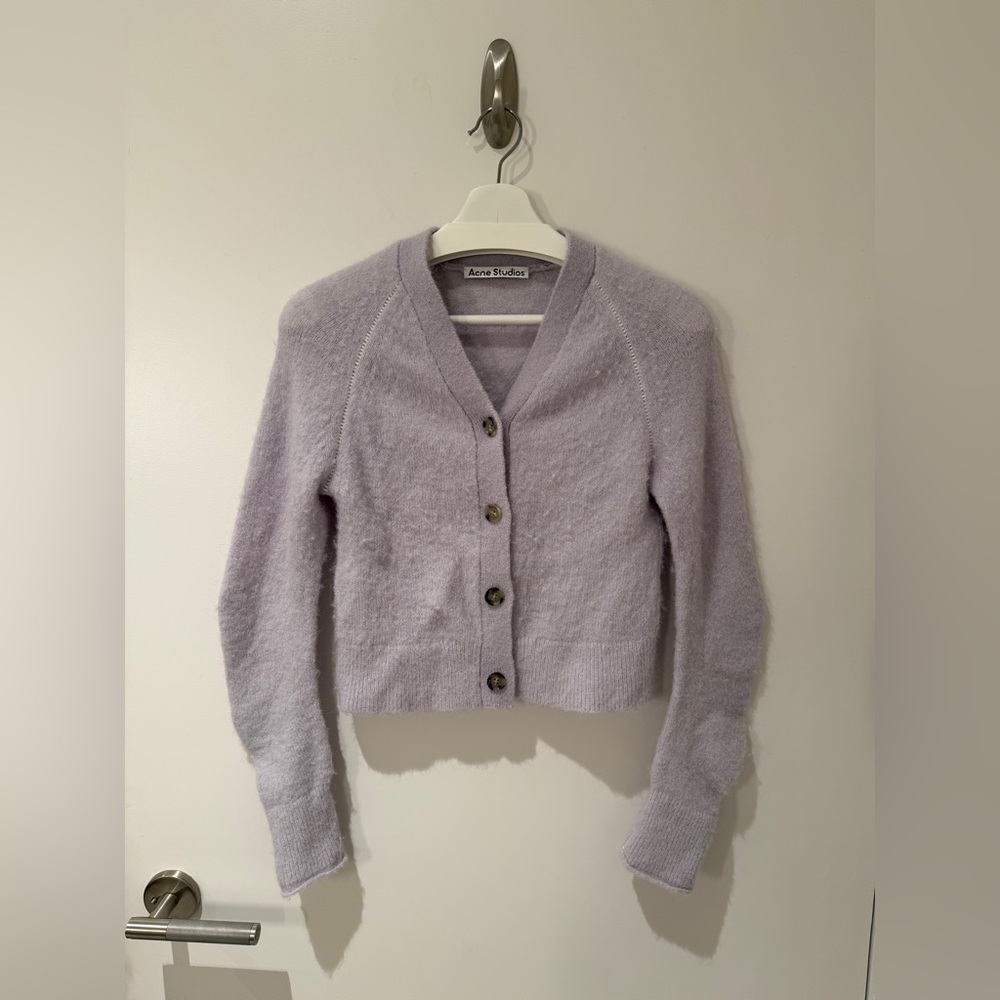 Acne studio Lavender Button-Up Cardigan Sweater